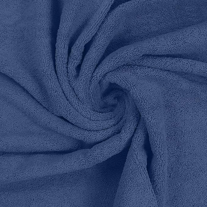 MyPillow Designer MyTowels 6 Piece Towel Set - 100% Shirpur Cotton Soft Absorbent Towels for Bathroom, 2 Bath Towels, 2 Hand Towels, 2 Washcloths [Designer MyTowels 6-Piece Set, Denim Blue]