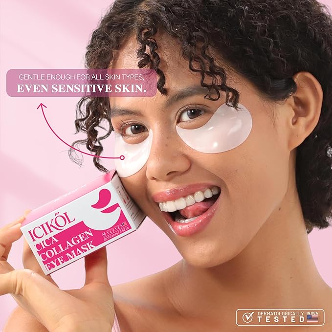 Under Eye Patches with Centella Collagen for Puffy Eyes and Dark Circles, Hydrogel Eye Patch with Hyaluronic Acid for Hydrating, Wrinkles, Women Travel Essentials & Self Skin Care Gifts 60PCS