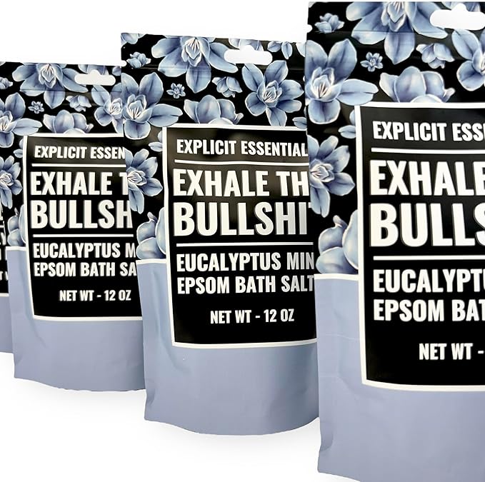 Explicit Essentials Eucalyptus Mint Epsom Bath Salts, Relaxing Aromatherapy Blend, 12 oz