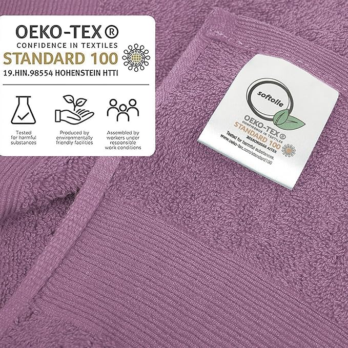 Softolle Luxury Bath Towels Set of 4 (27” x 54”) | Towels for Bathroom | Super Soft | Highly Absorbent Towels for Home, Spa, Gym (Purple Ash)