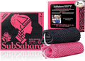 SubSahara Authentic African Net Sponge - 2 Pack Exfoliating Bath & Shower Loofah Sponge for Body & Face, Gentle Scrubber for All Skin Types, Travel, Durable (Black & Pink)