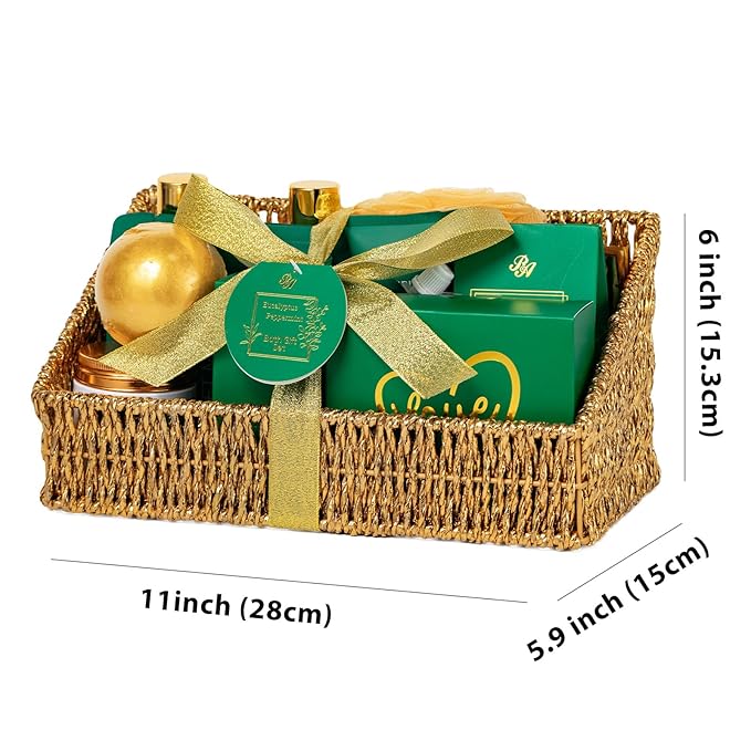 Eucalyptus 32 Pcs Mothers Day Gifts for Mom, Bath & Body Gift Basket for Women & Men, Hydrating Face Skin Care Kit, Self-Care Home Spa Basket Gift Set, Birthday, Christmas, Anniversary