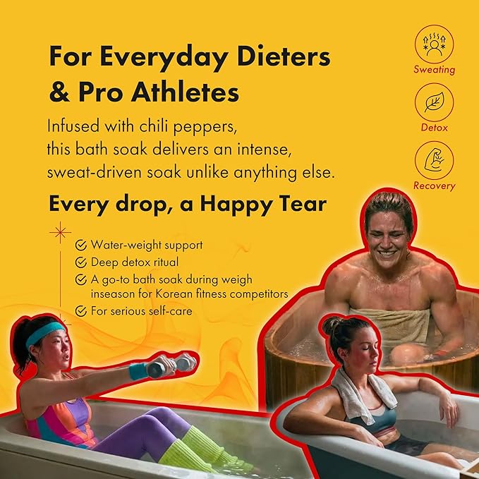 Happy Tears Bath Soak, Made in Korea, Sweat & Detox with Chili Pepper, 7.05 oz, 1-Pack