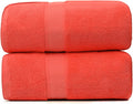 Fluffy Cotton Bath Towels Set650GSM,2-Piece Set, Thickened and Enlarged(31.5x63 inches),Super Absorbent,Soft,Suitable for Hotel, Bathroom, Swimming Pool, SPA,Gift(Watermelon Red)