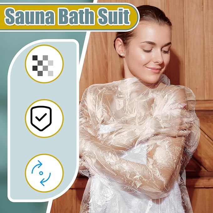 Xtinmee Disposable Body Wraps PE Sauna Bath Suit Plastic Body Sauna Wrap for Spa Bathtub Men Women Weight Loss Detox