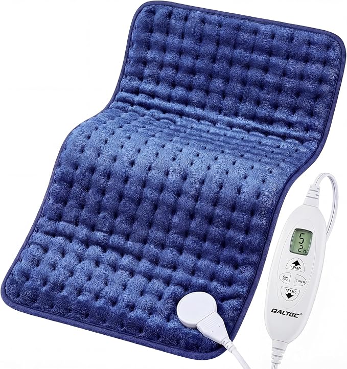 Electric Heating Pad, 2025 Upgraded Dual Mode Controller (Manual and auto Off Mode),Multiple Safety protections, Comfortable Soft, Machine Washable（18"x 33" Dark Blue）