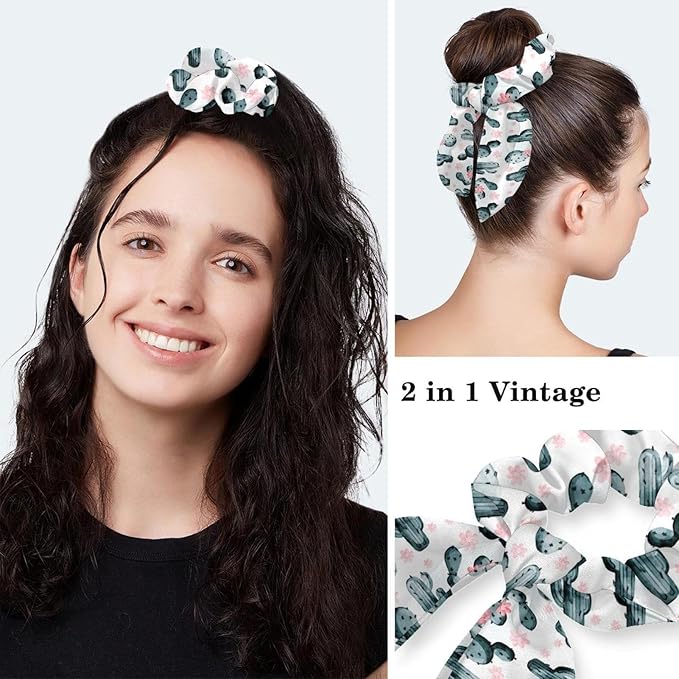 Adjustable Brown Dachshund Dog Blue Surgical Scrub Cap with Button,Sweatband for Women with Bow Hair Scrunchy