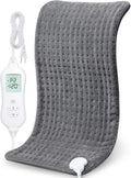 NOWWISH Heating Pad for Back Pain Relief & Period Cramps, 12x24 Inches Electric Heating Pad with 10 Heat Settings, Timer and Auto Shut-Off, Machine Washable, Mothers Day Gifts for Mom Women, Grey
