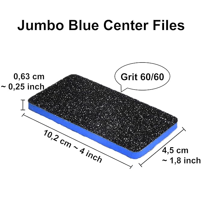 New AMT 25 PCS Pedicure Foot File Grit 60/60, Black Callus Remover File, Nail Files for Pets, Emery Boards for Pet Grooming, 60 Grit Foot File (25 PCS -Blue Center)