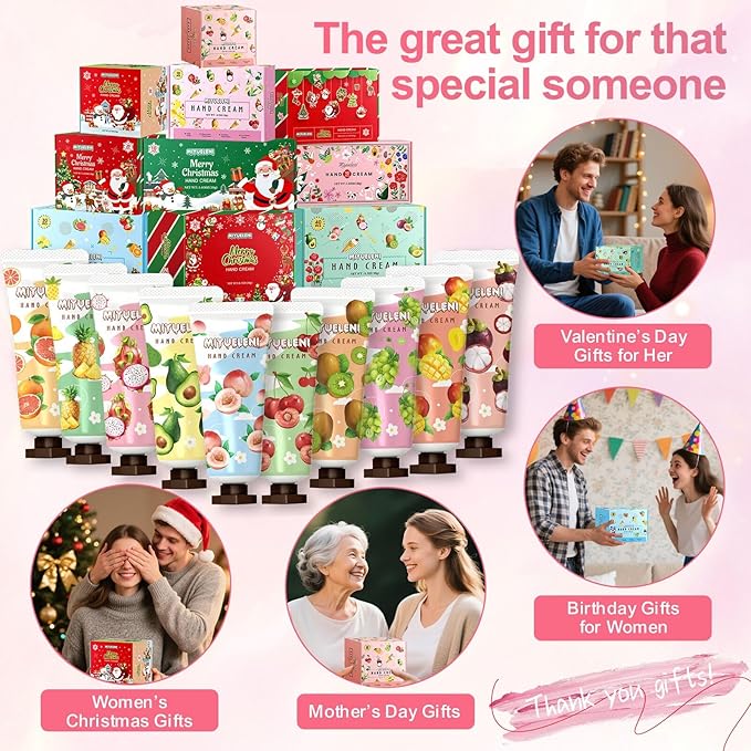 10 Pack Hand Cream Gift Set,Mothers Day Gifts,Moisturizing Hand Lotion Travel Size,Easter Basket Stuffers,Gifts for Women,teenager, Teacher Appreciation,Nurses Week,Small Gifts Unisex