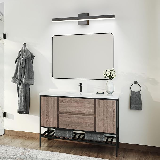 Black Bathroom Vanity Light 31.5 inch, 26W Dimmable 5CCT LED Modern Bathroom Light Fixture Over Mirror - ETL Certificated