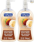 Softsoap Body Wash Pump, Coconut Butter Scrub, Exfoliating Body Wash, WHITE (Package May Vary), 32 Ounce (Pack of 2)