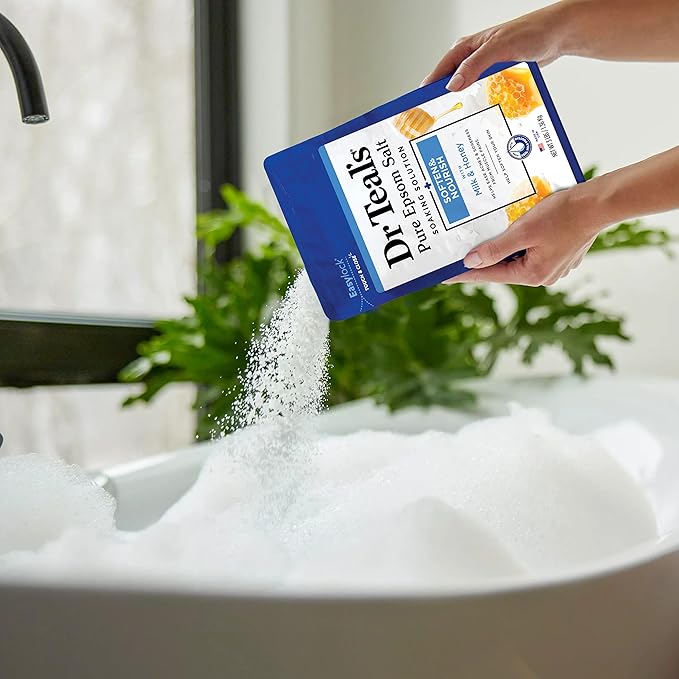 Dr Teal's Epsom Salt Soaking Solution, Soften & Nourish with Milk and Honey, 48 Oz (Packaging May Vary) (Pack of 2)