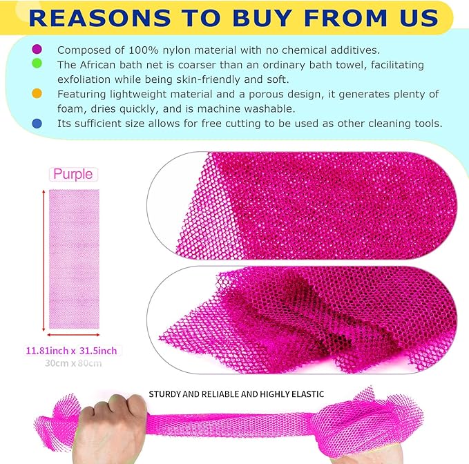African Net Sponge Set (1PCS) - Exfoliating Tool for Face & Body, Travel-Sized & Compact, Durable, Mild Exfoliation for Men & Women's Daily Use(Pink)