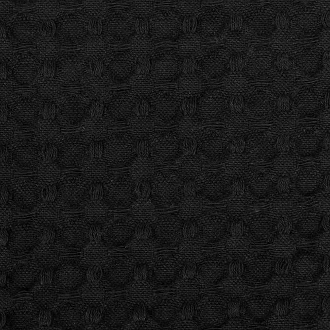 Sweet Home Collection 100% Fine Cotton Blanket Luxurious Weave Stylish Design Soft and Comfortable All Season Warmth, Full/Queen, Waffle Weave Black (Pack of 1)