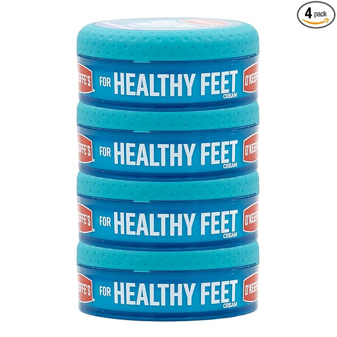 O'Keeffe's for Healthy Feet Foot Cream; Guaranteed Relief for Extremely Dry; Cracked Feet; Instantly Boosts Moisture Levels; 3.2 Ounce Jar; (Pack of 4)