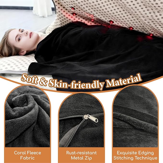 JZHLLA 70" x 30" Sauna Blanket Insert Towel, Reusable for Infrared Sauna Blankets, Quick-Dry Warm, Soft Absorbent Towel Cover for Home Spa, Gym, Pool and Portable Sauna Accessories