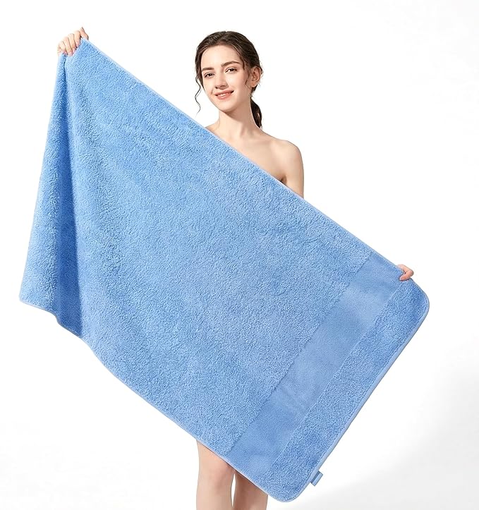 REDKISS Towels 2 Pack Luxury Extra Large Bath Towels Set 30 x 58 Inches – 100% Cotton, Ultra Soft Highly Absorbent & Quick Dry Towels for Bathroom, Gym, Hotel, Spa, Ocean Blue