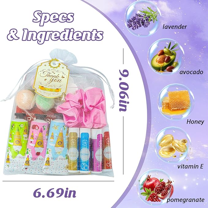 80PCS Spa Party Favors, Include Face Masks, Lip Balm, Hand Cream, Under Eye Patches, Lip Mask, Foot Bath Bombs, Hair Bands,Sleepover Spa Party Supplies,Birthday Kit for Women Girls Gift Skincare Set