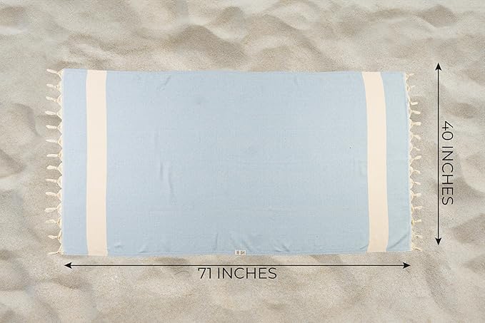Turkish Beach Towels Oversized Clearance XL 40x71- Sand Free Beach Towel- 100% Cotton Soft Quick Dry Towel- Extra Large Travel and Pool Towels for Adults- Cloud Sandproof, Beach Essentials for Women