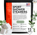 Sport Shower Steamers - USA Made with Natural Eucalyptus Essential Oil, Aromatherapy, Stress and Sinus Relief, Muscle Recovery for Athletes, Best Birthday Presents and Mother’s Day Gifts for Runners