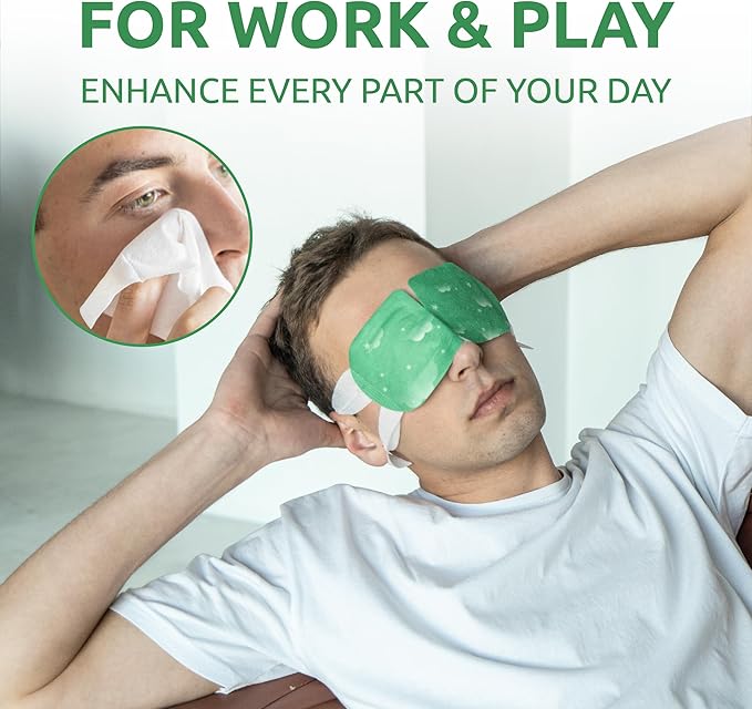 SaluVera Steam Eye Mask for Dry Eyes with 5 Eyelid Cleansing Wipes, Self Heating Eye Compress for Dry Eyes, Soothe and Relax with 40-50 min Spa Eye Mask, Self Warming Eye Masks for Well-Being 16 pcs
