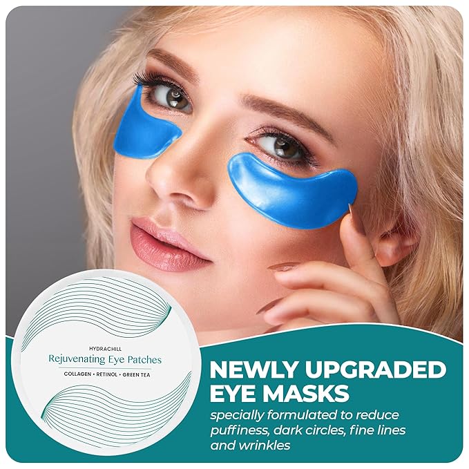 Eye Patches for Reducing Puffy Eyes and Dark Circles (60 patches), Wrinkles (Anti - Wrinkle) | Eye mask patches for Skincare with Retinol, Collagen, Hyaluronic Acid, Green Tea | Anti Wrinkle Patches