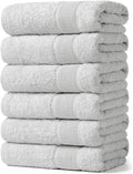 Aibaser Hand Towels-16x30inch - Lightweight and Highly Absorbent Hand Towels for Bathroom, Travel, Gym, Shower and Spa (Light Grey)