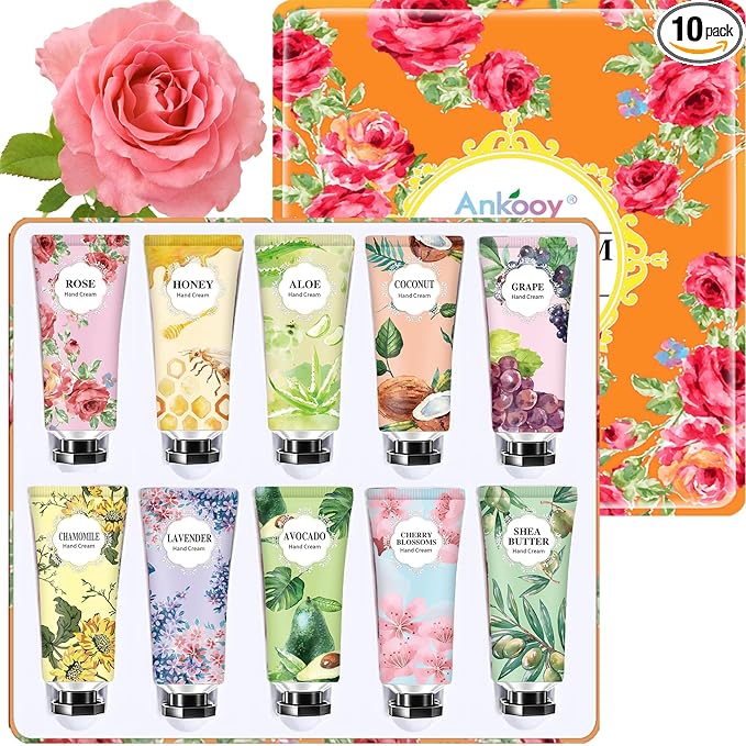 10 Pack Hand Cream Gifts Set,Mothers Day Gifts,Teacher Appreciation Gifts,Thank You,Nurse Gifts,Birthday Gift for Women,Natural Plant Fragrance Scented Hand Lotion Travel Size Mini Lotion Shea Butter