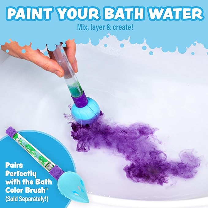 Tub Works® Bath Color Pops™ Moisturizing Kids Bath Bombs, 42 Count | Bath Bomb Refills for Bath Color Brush | Nontoxic & Fragrance-Free | 6 Unique Colors | Fizzy, Vibrant Water Color Tablets