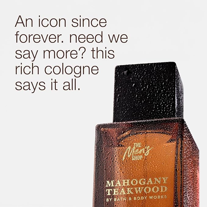 Bath & Body Works Mahogany Teakwood Cologne - Men’s Cologne for Everyday Use - Long-Lasting High Fragrance Oil Concentration - Dermatologist-Approved - Sophisticated Scent Experience - Gifts for Him