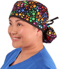 Sparkling EARTH Big Hair Ponytail Classic Surgical Style Scrub Working Cap - Made in The USA!!!