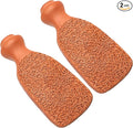 QUBA LINEN Pumice Stone for Feet - 2-Sided Terra Cotta Foot Scrubber, Professional Exfoliating Clay Stone for Feet Hands Body Care - Pumice Stone for Feet Callus Remover, Brown (Pack of 2)