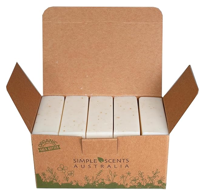 SSA Spearmint & Bran Scented Natural Soap Bars (5 Bars Pack), 3.5oz Moisturizing Triple Milled Botanical Soap with Shea Butter & Glycerin, Plant Based Non-Toxic Australian Bar Soaps for Men & Women