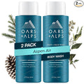 Oars + Alps Body Wash for Men, Mens Body Wash & Face Cleanser with Vitamin E & Antioxidants, Moisturizing, Paraben & Sulfate Free Cleanser, Aspen Air, 2pk