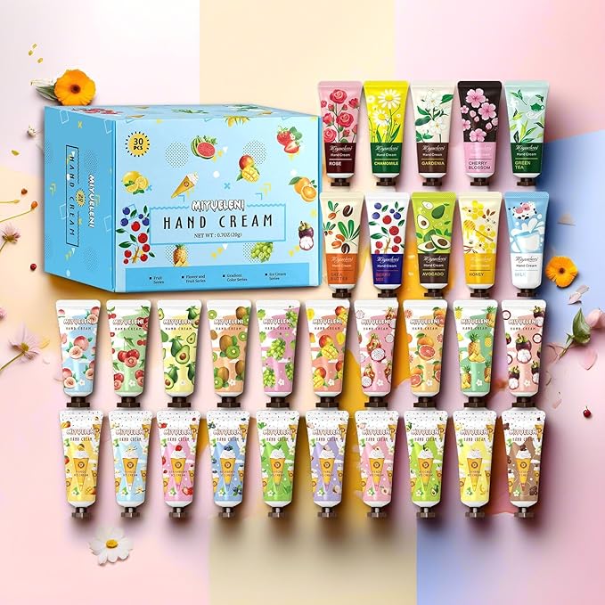 30 Pack Hand Cream Gift Set,Easter Basket Stuffers,Mothers Day Gifts, Hand Lotion for Dry Hands, Gifts for Women,Teen girls,Nurses Week Thank You Gifts, Teacher Appreciation Small Gifts Bulk,Unisex