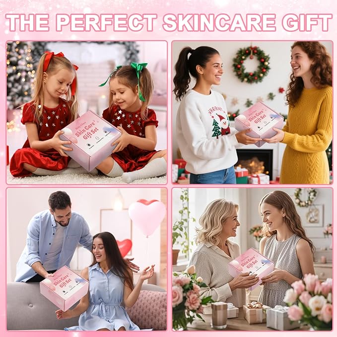 144 Pcs Spa Party Decorations for Girls, Spa Birthday Party Supplies Include Face Masks Skincare, Hand Cream, Lip Balm, Under Eye Patches, Lip Mask, Foot Bath Bombs, Press-on Nails and Hair Tinsel