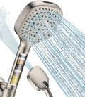 MakeFit Filtered Shower Head with Handheld, 7 Modes High Pressure Handheld Showerhead with Filters, Detachable Shower Heads Water Softener Filters Beads for Hard Water - Remove Chlorine & Heavy Metals