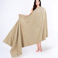 Cotton Paradise 100% Cotton 40x80 Oversized Bath Sheet, Extra Large Turkish Bath Towels for Bathroom, Beige Bathsheet