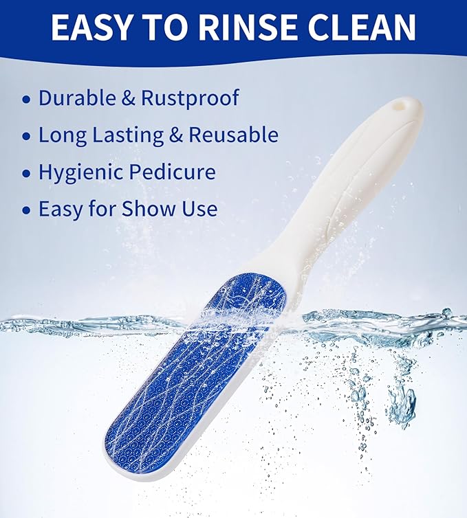 Nano Glass Foot File, Double-Sided Foot Callus Remover Feet Scrubber Hard & Dead Skin Hygienic Pedicure Tool in Shower Heel Scraper for Cracked Heels Smooth Feet Care Lima para Los pies (White)