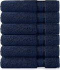 COTTON CRAFT Ultra Soft Hand Towels - 6 Pack - 16x28-100% Cotton Face Towels - Absorbent Quick Dry Everyday Luxury Hotel Bathroom Kitchen Spa Gym Shower Pool Camp Picnic - 580 GSM - Navy