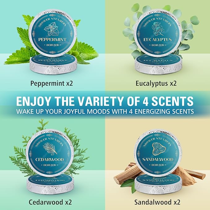 Shower Steamers Aromatherapy, Dad Gifts for Fathers Day, Birthday Gifts for Men Boyfriend Dad Teen Boys, SPA Self Care Relax Natural Essential Oils Bath Bombs