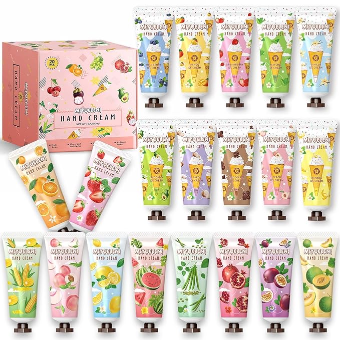 20 Pack Hand Cream Gift Set , Mothers Day Gifts, Moisturizing Hand Lotion Travel Size for Dry Hands, Birthday Gifts for Women&Teen girls, Teacher Appreciation Gifts, Nurses Week Gifts, Mini Bulk Gifts