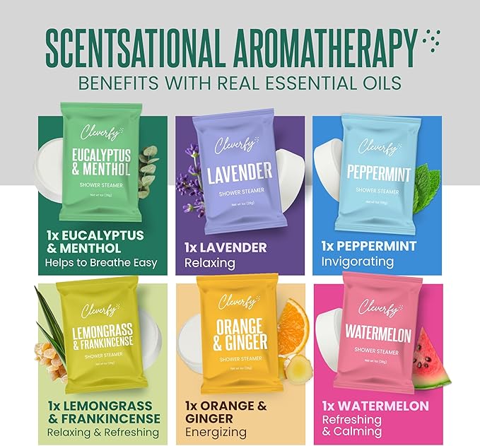 Cleverfy Shower Steamers Aromatherapy - Mothers Day Gifts for Mom, Wife from Husband, Grandma, Daughter and Sister - Birthday Gifts for Women, Mom, Teens, Girlfriend and Her - 6 Tablets