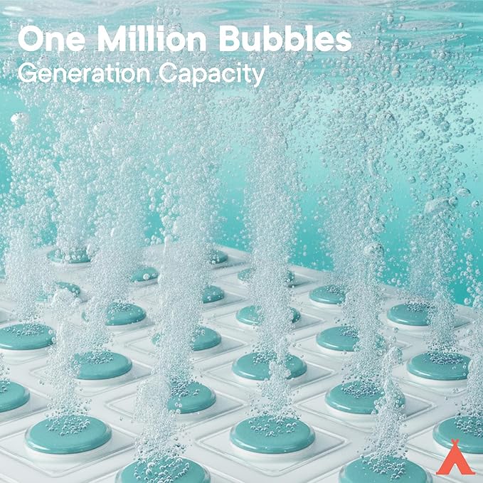 Bubble Bath Massager Mat for Bathtub, 47.24" x 14.57" Full-Body Heated Air Spa with 6-Level Adjustable Bubbles, Non-Slip Waterproof Design, Remote Control, For Stress, Muscle Relief & Relaxation, Aqua