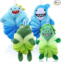 Tatuo 4 Pcs Animal Bath Loofahs Kids Body Loofah Cartoon Shower Cute Bath Sponge Pouf Body Scrubbers Mesh Sponge for Toddler Children Boys Girls Shower Baby Washing Exfoliating (Boys)