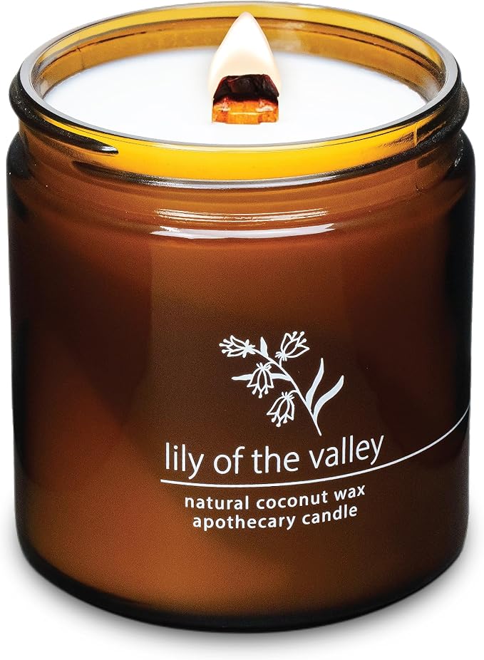 Hemlock Park Lily of the Valley Apothecary Hand-Poured Scented Candle | Crackling Wood Wick, Botanical Fragrance & Coconut Wax | Up to 90 Hour Burn Time | 16 oz