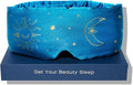 Fleur&Yang Silk Sleep Mask, Adjustable Blackout Sleeping Mask for Men Women, Soft Breathable 100% Mulberry Silk Fabric, Cooling Eye Cover Blindfold for DeepSleep or Meditation(Luna)