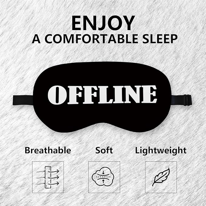 Offline Sleep Mask Silk, Funny Sleeping Mask Adjustable Sleep Mask, Blindfold for Sleeping, Black Out Eye Masks Funny Gifts for Man Women Friends