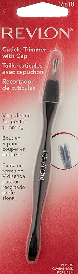 Revlon Cuticle Trimmer With Cap, High Precision V-Tip and Comfortable Grip for Gentle and Easy Trimming, 1 Count (Pack of 2)